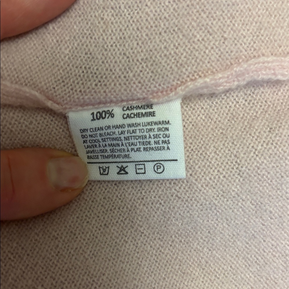 LEMONWOOD 100% Cashmere Rolled Collar Cardigan, Powder Pink. - Picture 8 of 10